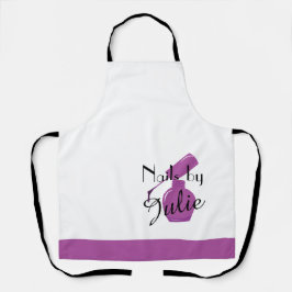 Delantal Púrpura Nail Polaco Personalizado Apron Blanco
