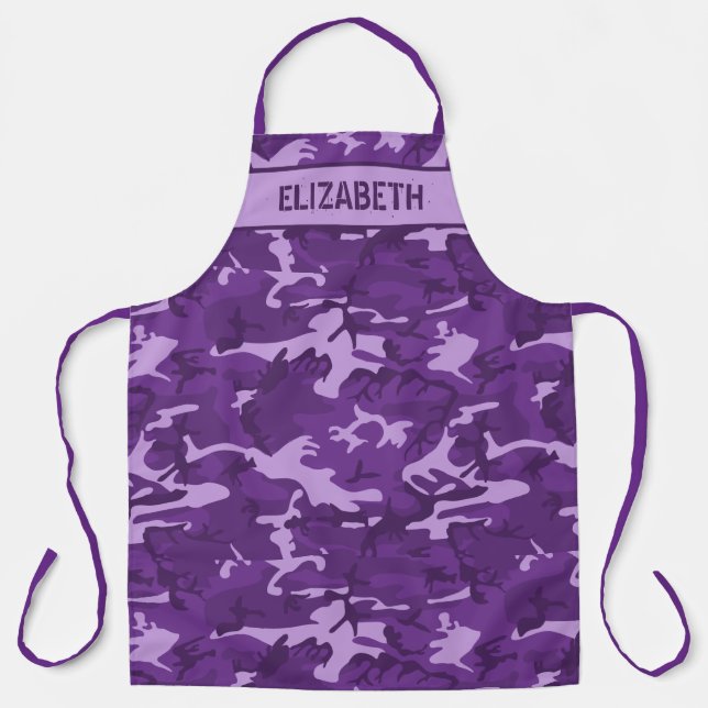 Delantal Púrpura personalizado de Camo (Anverso)