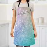 Delantal Purpurina Bokeh Glamoroso Elegante<br><div class="desc">Personalice fácilmente este elegante y colorido patrón de purpurina bokeh con su nombre personalizado y/o monograma.</div>