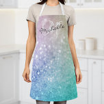 Delantal Purpurina Bokeh Glamoroso Elegante<br><div class="desc">Personalice fácilmente este elegante y colorido patrón de purpurina bokeh con su nombre personalizado y/o monograma.</div>