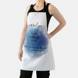 Delantal Purpurina de Glam moderno con escritura de firma h