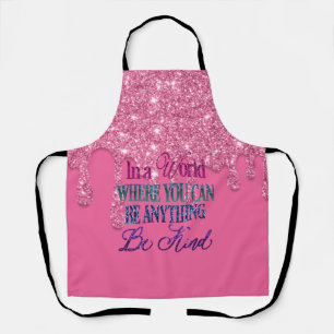 Delantal Purpurina de goteo rosado de Be Kind