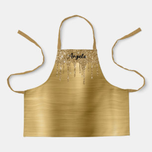 Delantal Purpurina de oro de goteo Glam S personalizado