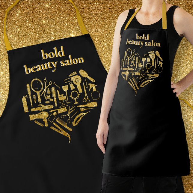 Delantal Purpurina de oro Herramientas de Salón de Belleza  (Subido por el creador)