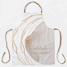 Delantal Purpurina de oro moderno Hair Stylist Script Salon