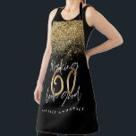 Delantal Purpurina de oro negro moderno tipografía de 60 añ<br><div class="desc">Purpurina de oro negro moderno tipografía de 60 años</div>