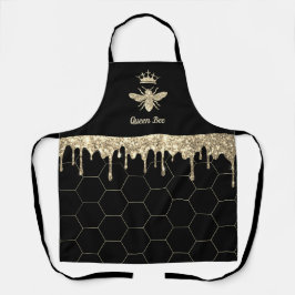 Delantal purpurina falso gotea abeja reina