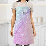 Delantal Purpurina irlandés Glam Colorful personalizado<br><div class="desc">Personalice fácilmente este elegante y colorido patrón de purpurina bokeh con su nombre personalizado y/o monograma.</div>