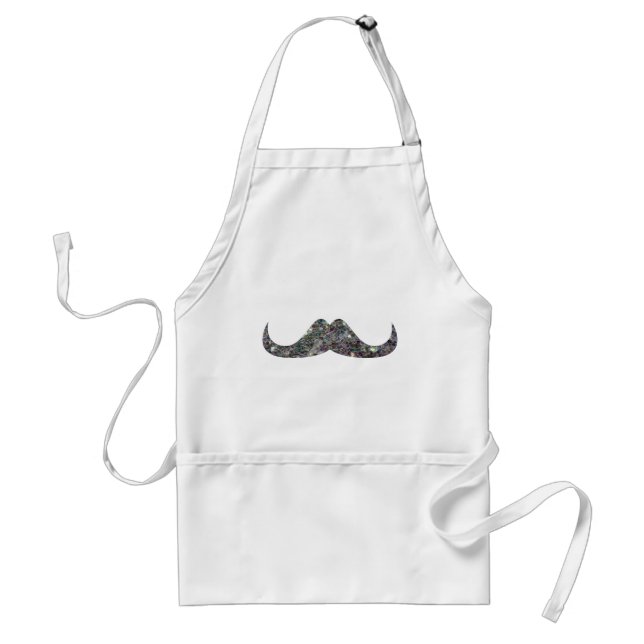 Delantal Purpurina Mustache Personalizar de mosaico de plat (Frente)