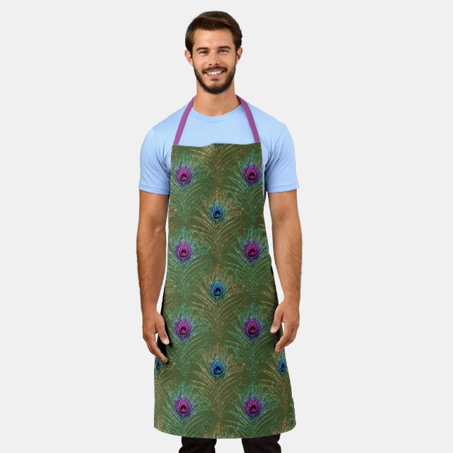 Delantal Purpurina Peacock Feather Series Design 17 (Gastado)