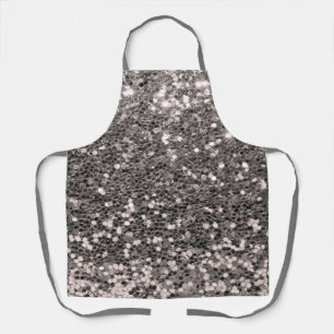Delantal Purpurina plateado Moda metálica Bling Apron mode