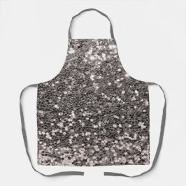 Delantal Purpurina plateado Moda metálica Bling Apron moder