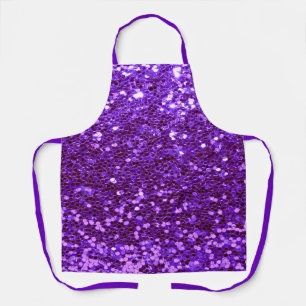 Delantal Purpurina púrpura Bling Sparkle Brillante Giro Mo