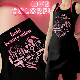 Delantal Purpurina Rosa Caliente Salón De Belleza Salón C