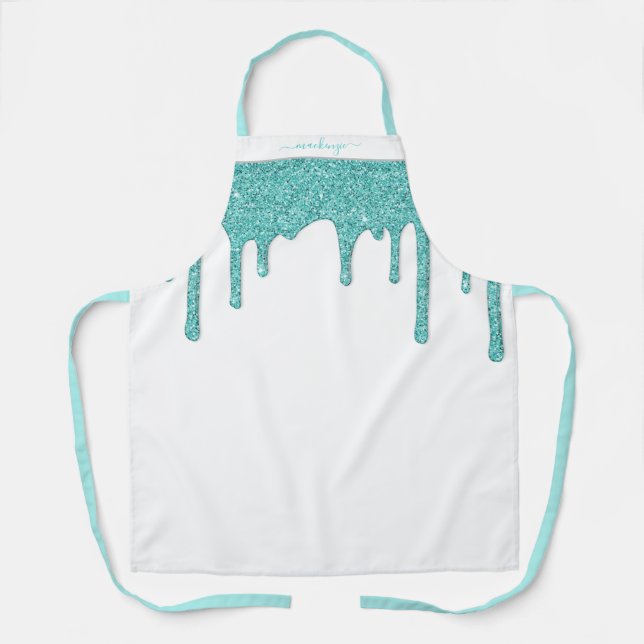 Delantal Purpurina verde azulado de perforación de espuma a (Anverso)