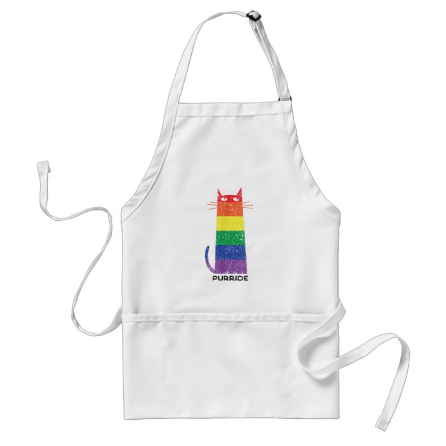 Delantal Purride Shirt LGBT Funny Gay Primo Gato Diciendo G (Frente)