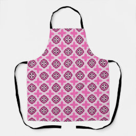 Delantal Quatrafoil Apron Rosa De Mediados Del Siglo