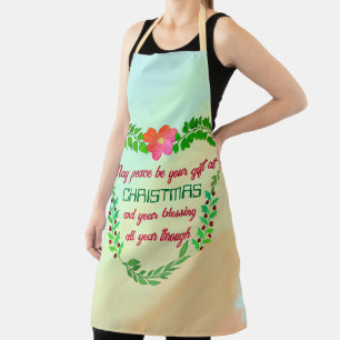 DELANTAL QUE LA PAZ SEA TU REGALO A LOS NAVIDADES