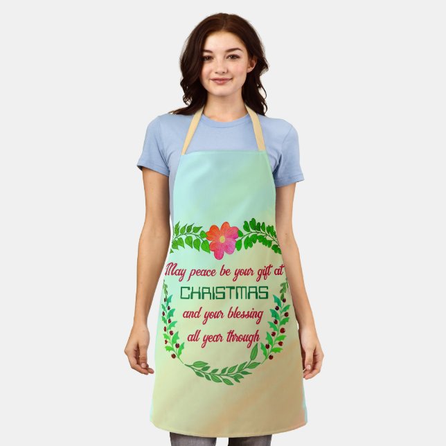 DELANTAL QUE LA PAZ SEA TU REGALO A LOS NAVIDADES (Gastado)