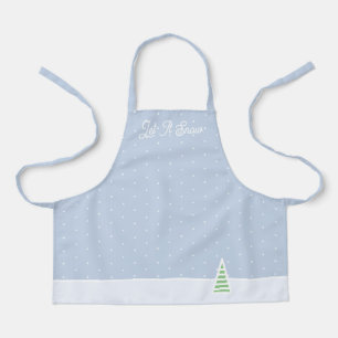 Delantal Que Nieva Pequeños Puntos De Polka Azul De Hielo D
