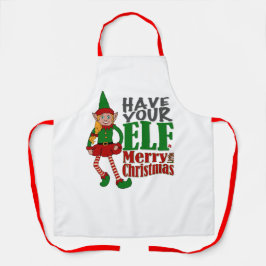 Delantal Que tu elfo sea un alegre Navidad Apron
