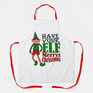 Delantal Que tu elfo sea un alegre Navidad Apron