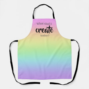 Delantal ¿Qué Voy A Crear Hoy? Aprón arcoiris pastel