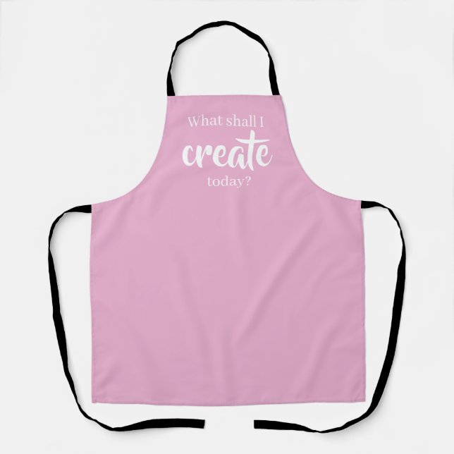 Delantal ¿Qué Voy A Crear Hoy? Apron Lotus Pink (Anverso)