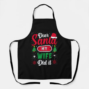 Delantal Querida familia de navidades de Santa Esposa que c