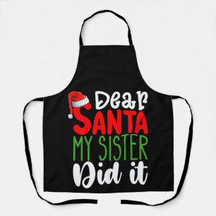 Delantal Querido Santa Mi Hermana Lo Hizo Familia Navidad V