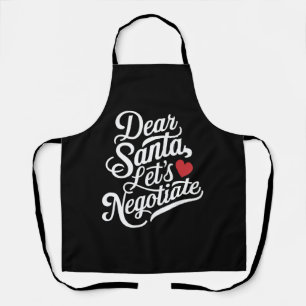 Delantal Querido Santa Negociemos Regalo Divertido de Navid