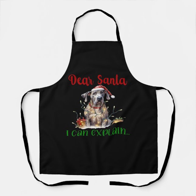 Delantal Querido Santa Puedo Explicar Great Dane Camiseta E (Anverso)