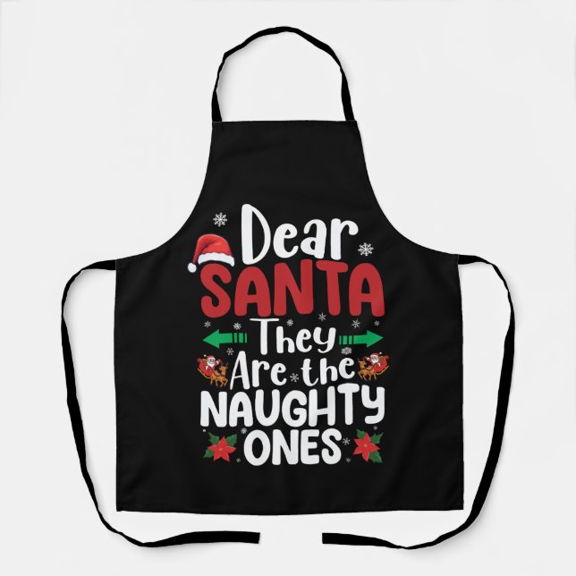 Delantal Querido Santa Son Unos Traviesos Navidad Coinciden (Anverso)