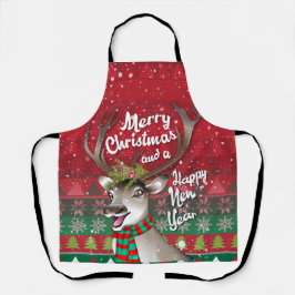 Delantal Queridos renos: Feliz Navidad y feliz Año Nuevo