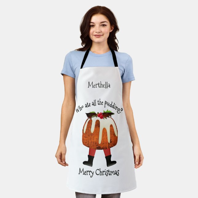 Delantal QUIÉN COMIÓ A TODOS LOS Navidades DE PUDDING (Gastado)