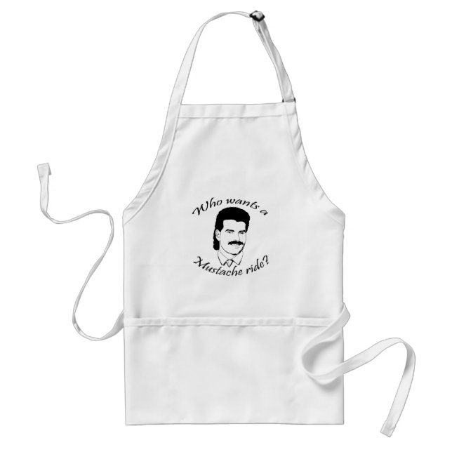 Delantal ¿Quién quiere un paseo del bigote? (Frente)