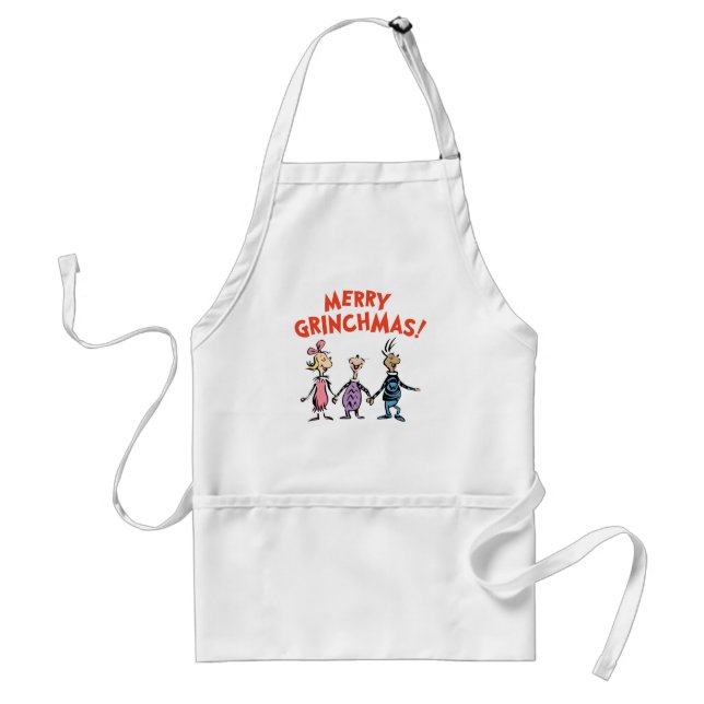 Delantal Quienes se dan la mano Feliz Grinchmas (Frente)