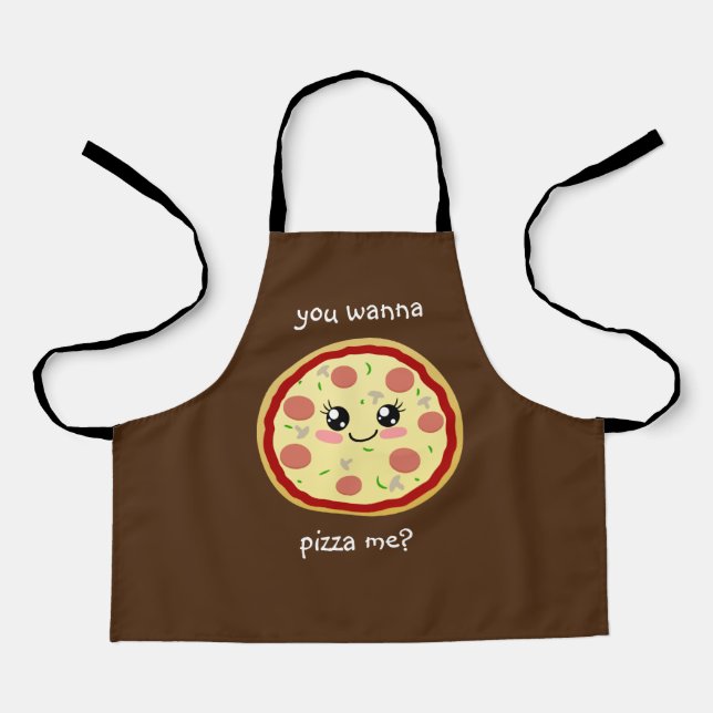 Delantal ¿Quieres pizza? (Anverso)