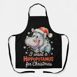 Delantal Quiero Hipopótamo Para Navidades De Navidad
