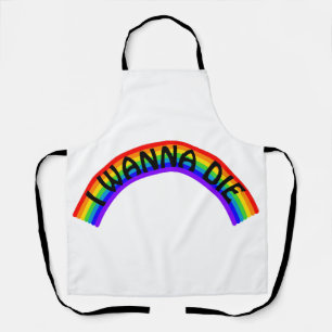 Delantal Quiero morir - Arcoiris