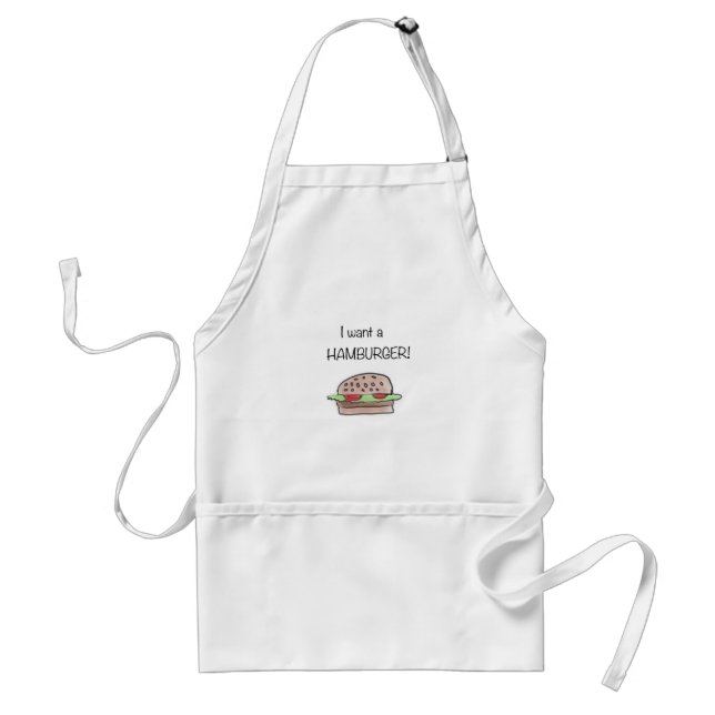 Delantal "Quiero una hamburguesa" Apron (Frente)