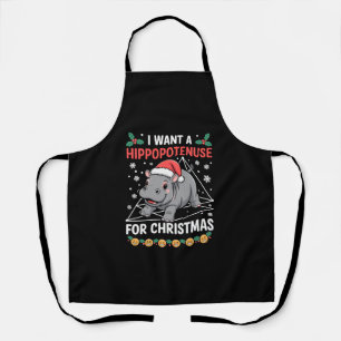 Delantal Quiero una hipopotenusa para Navidad Profesor de M