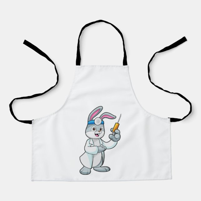 Delantal Rabbit as Doctor at Vaccination with Syringe (Anverso)