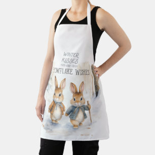 Delantal Rabbits Deseos de Invierno y Besos de Snowflake