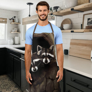 Delantal Raccoon Brown Cute Tree