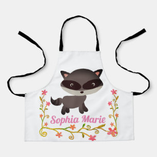 Delantal Raccoon con flores