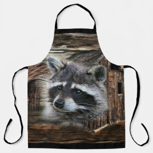 Delantal Raccoon En El Antiguo Barn Apron