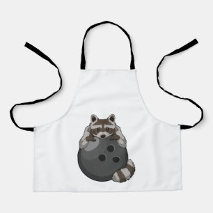 Delantal Raccoon en el Bowling con bolas