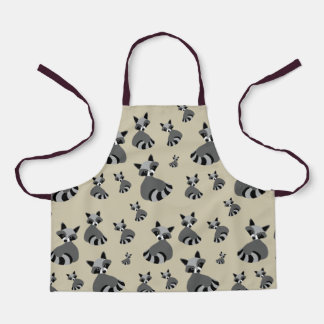 Delantal Raccoon Wildlife Graphic Pattern