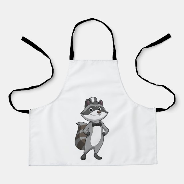 Delantal Racoon como Groom con el empate (Anverso)